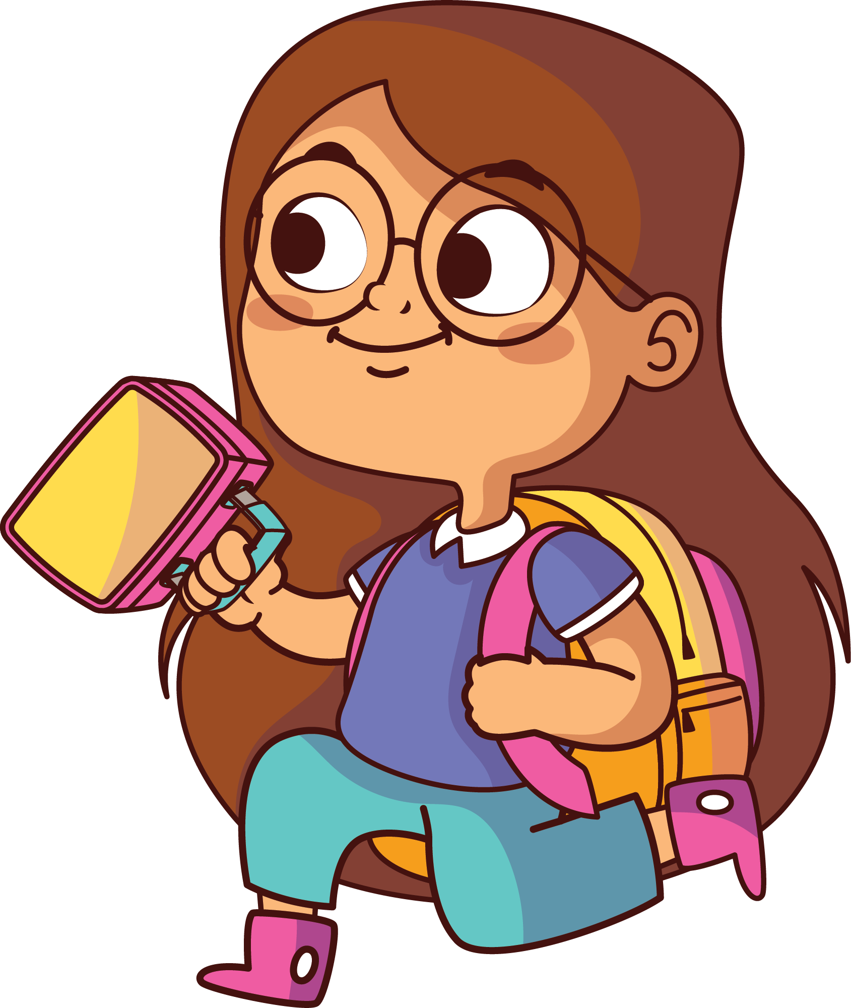 Preview for Cartoon-girl-backpack-flashlight-back-to-sticker-78eec