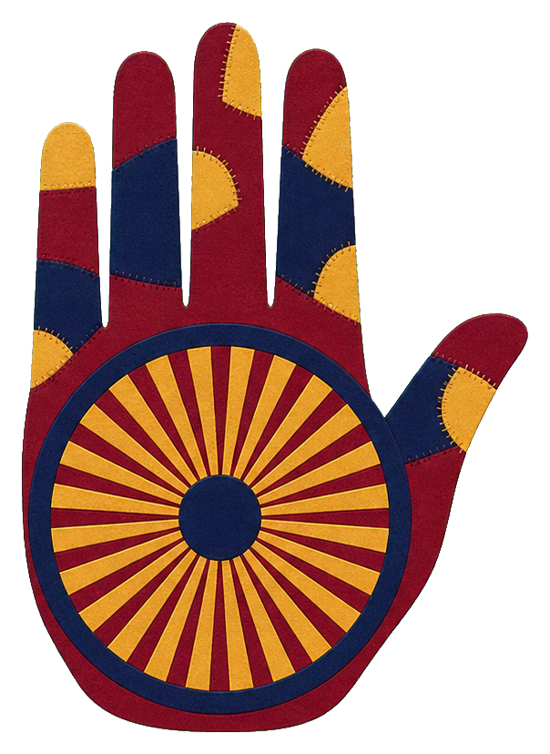 Preview for Ahimsa Hand Sticker With Wheel Symbol