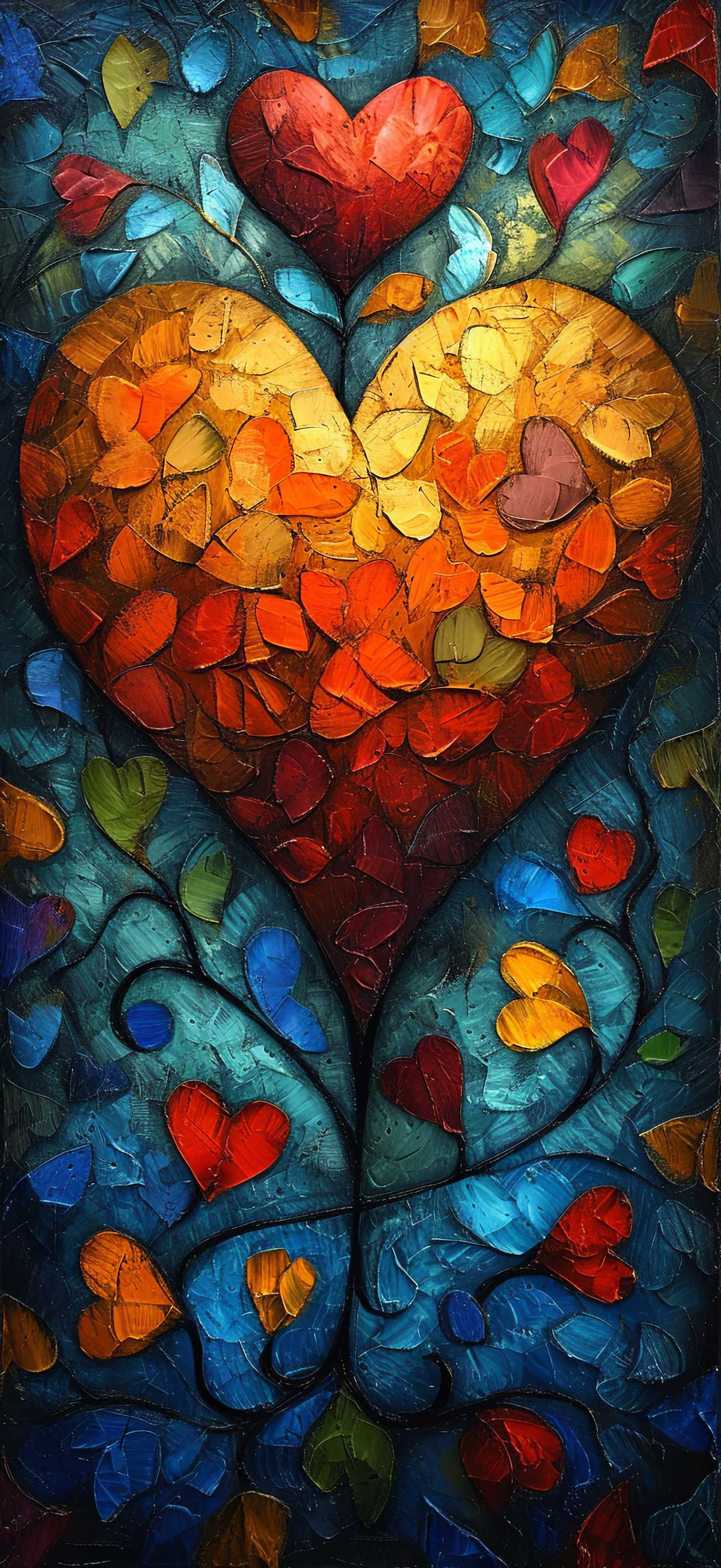 Preview for Stained-glass-heart-art-heart-phone-background-8ee54