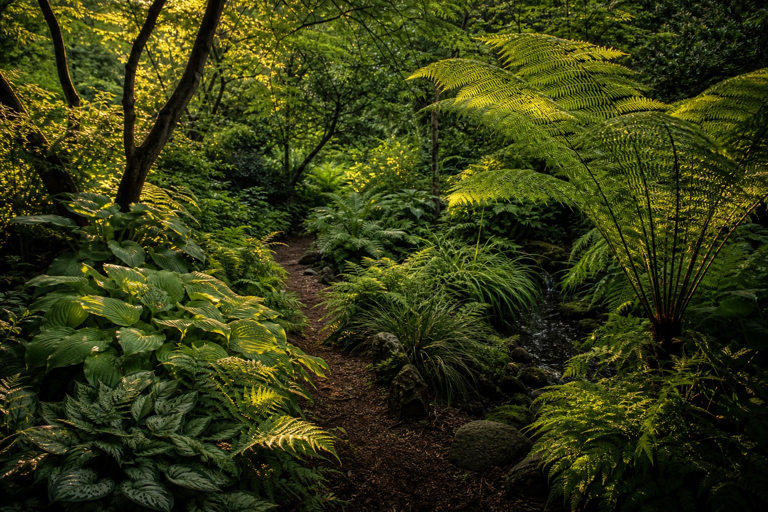 Preview for Layered Fern Garden Stock Background