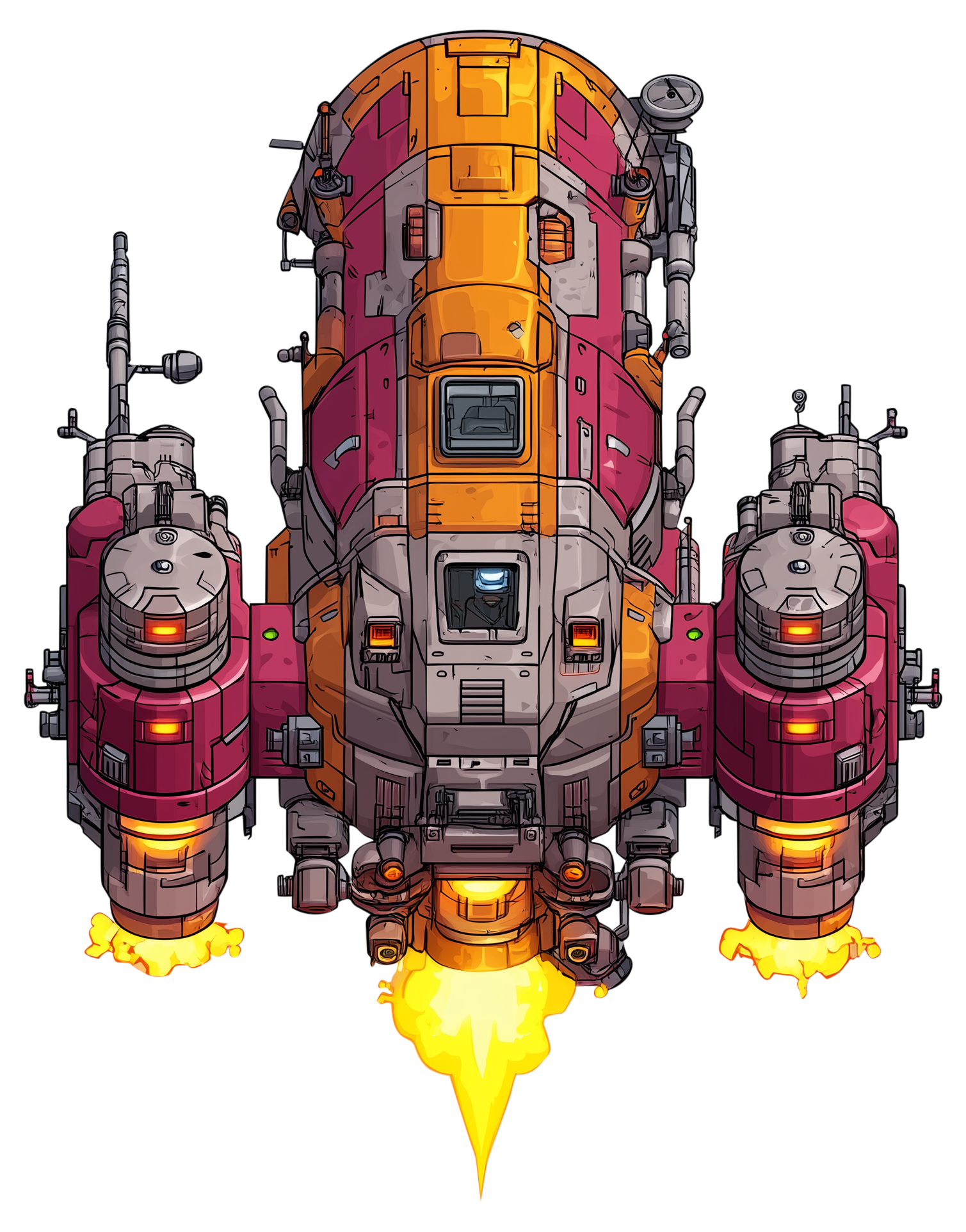 Preview for Futuristic-spaceship-pixel-art-sticker-83e88