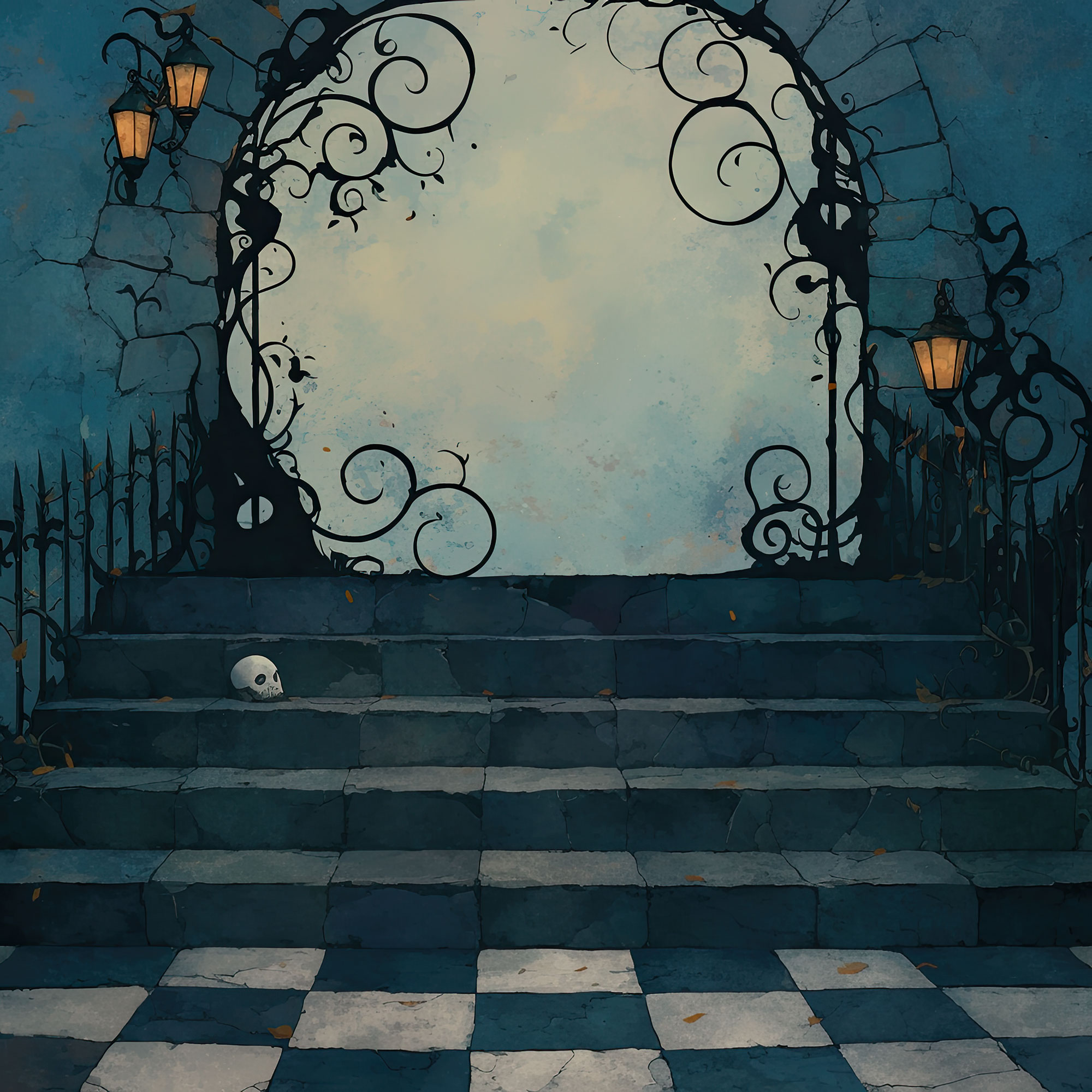 Preview for Mysterious-entrance-design-spooky-backdrop-background-19082