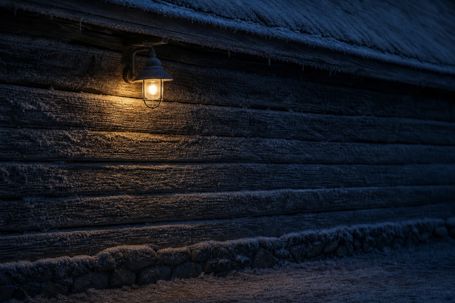 Preview for Isolated Night Light Frosted Cabin Wall Background
