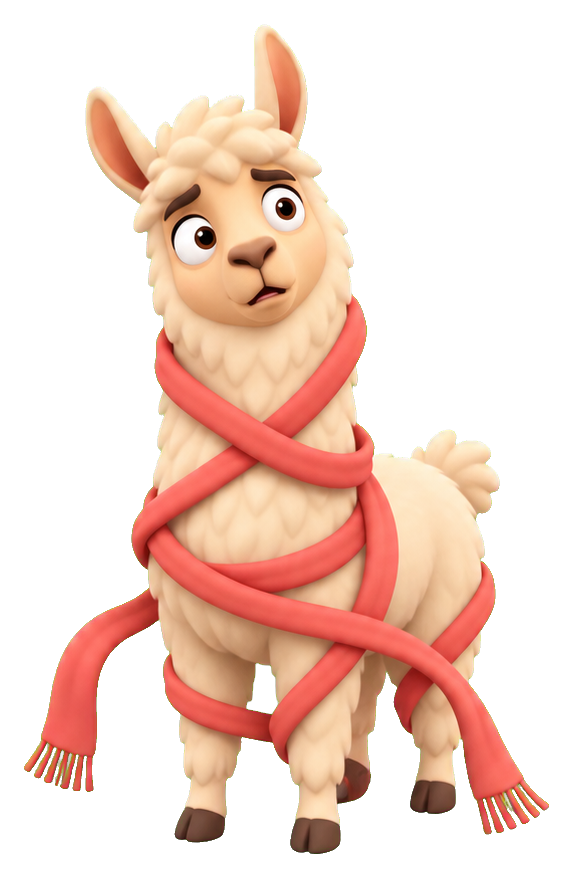 Preview for Llama Tangled Scarf Sticker