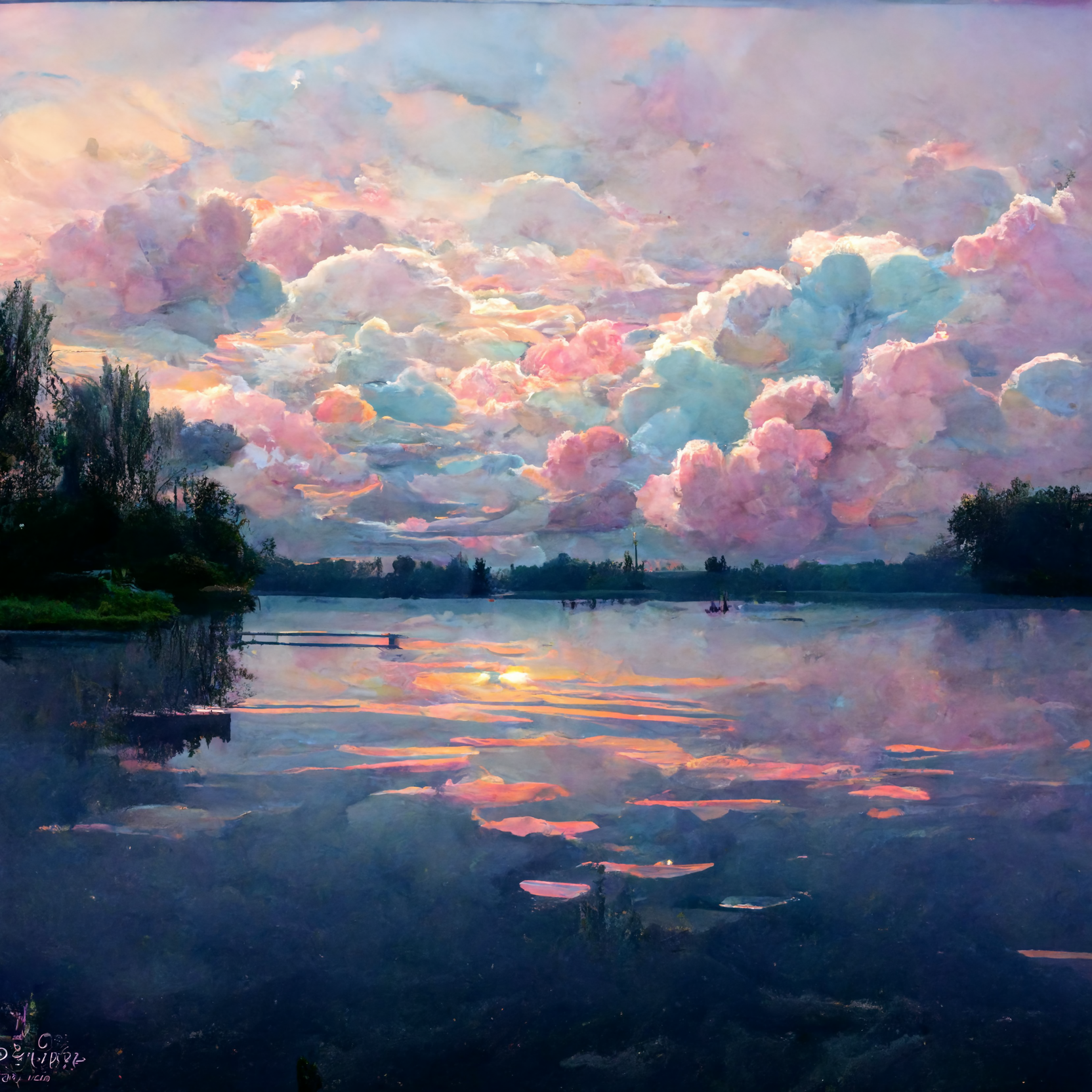 Preview for Serene-lake-landscape-sunset-ai-images-background-a8e6f