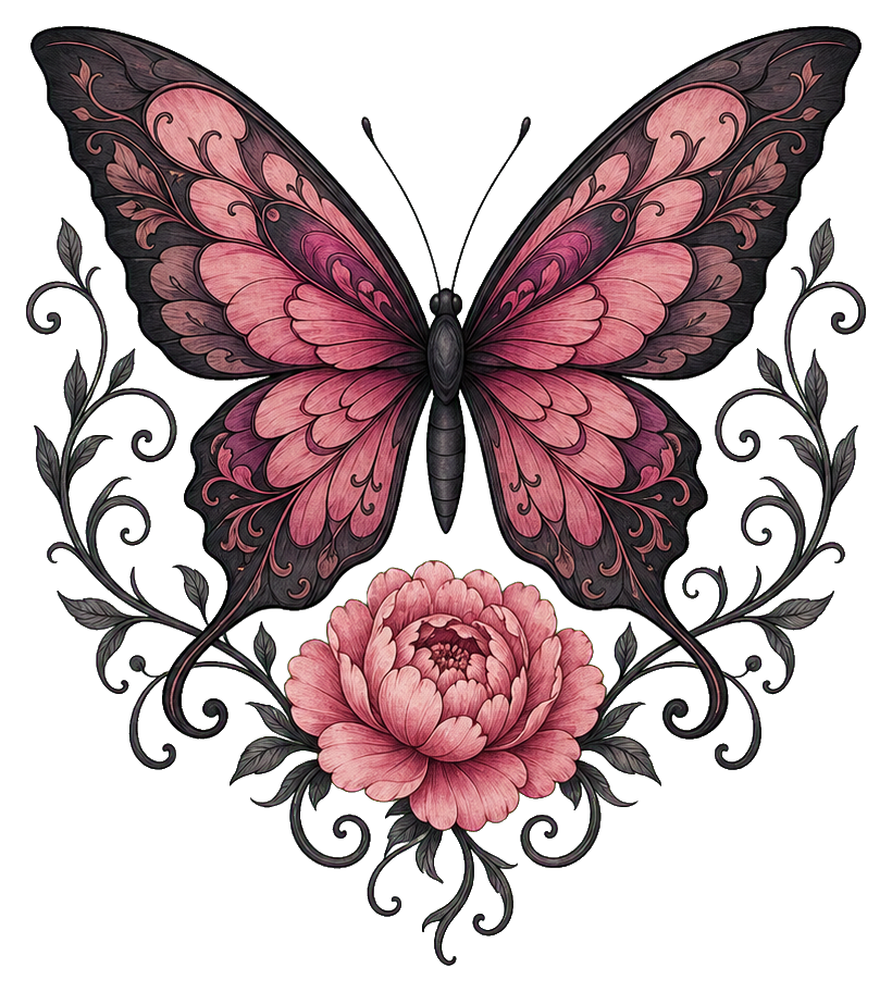 Preview for Peony Vine Butterfly Sticker