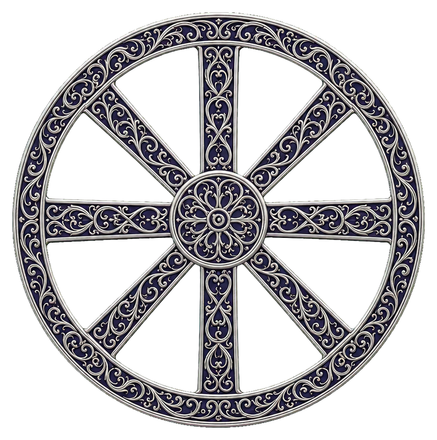 Preview for Silver Filigree Dharma Wheel Sticker