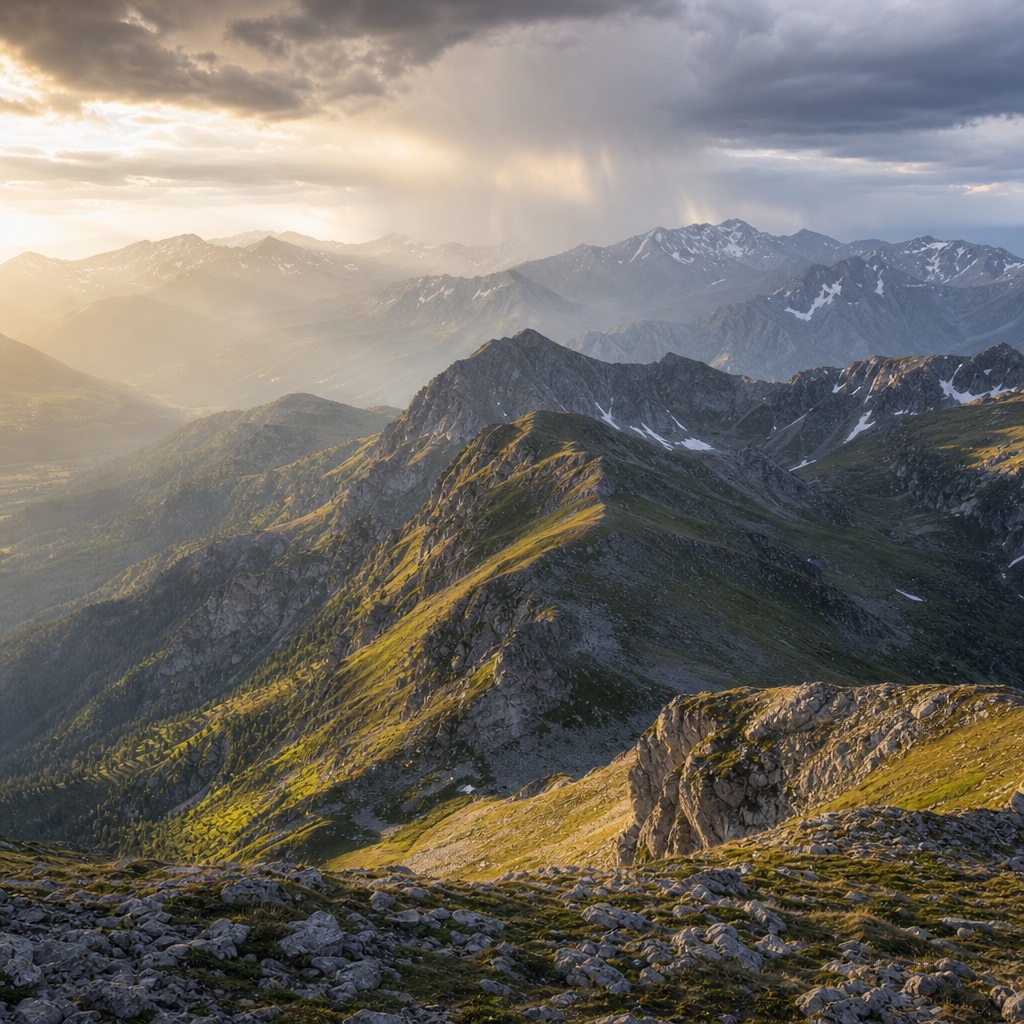 Preview for Golden Alpine Mountain Background