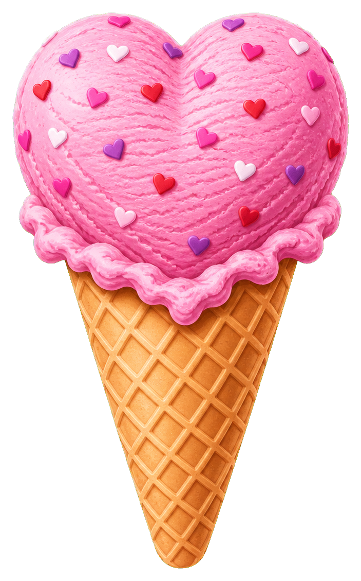 Preview for Heart Ice Cream Cone Sticker
