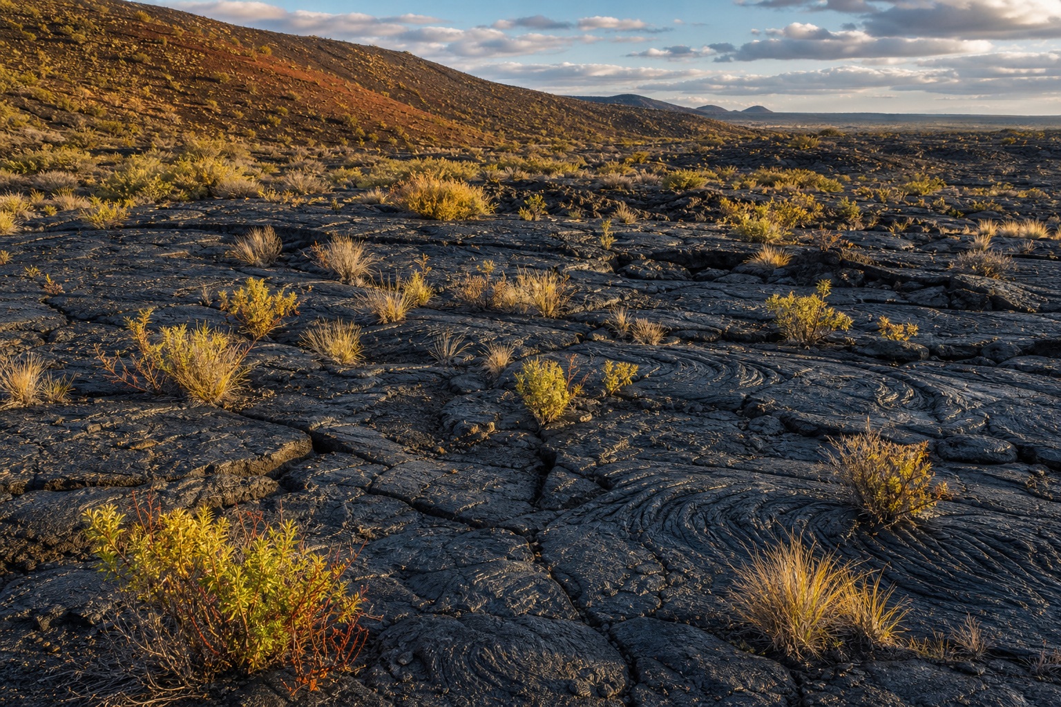 Preview for Cooled Lava Field Volcanic Landscape Background