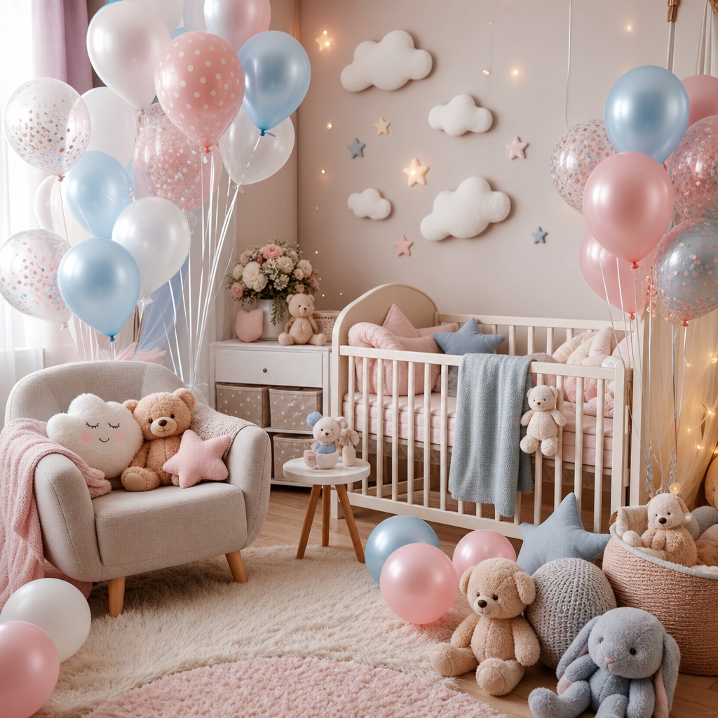 Preview for Pastel Baby Nursery Background Stock Image
