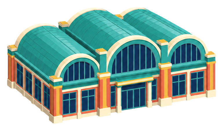 Preview for Isometric City Buildings Market Hall