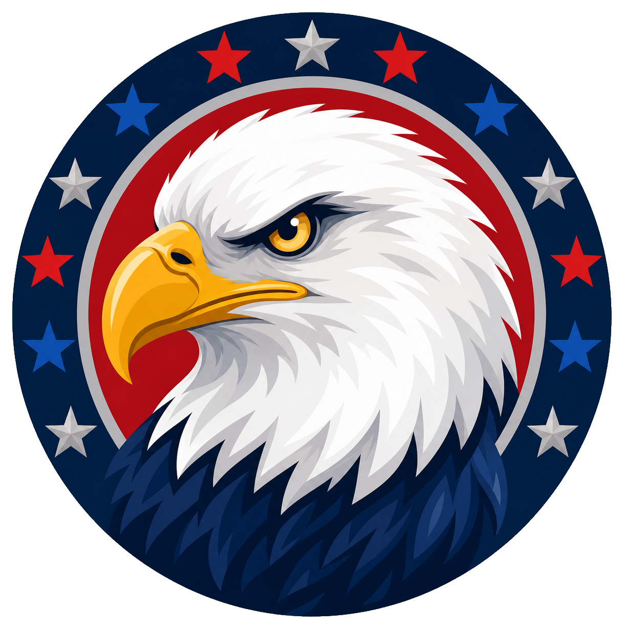 Preview for Eagle Badge Sticker For 4th Of July Designs