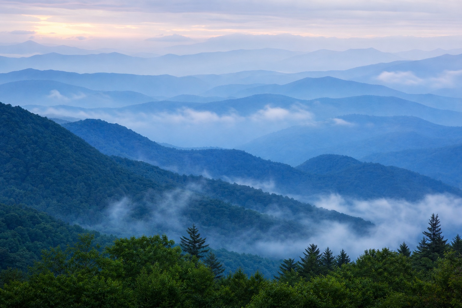 Preview for Misty Mountain Landscape Background