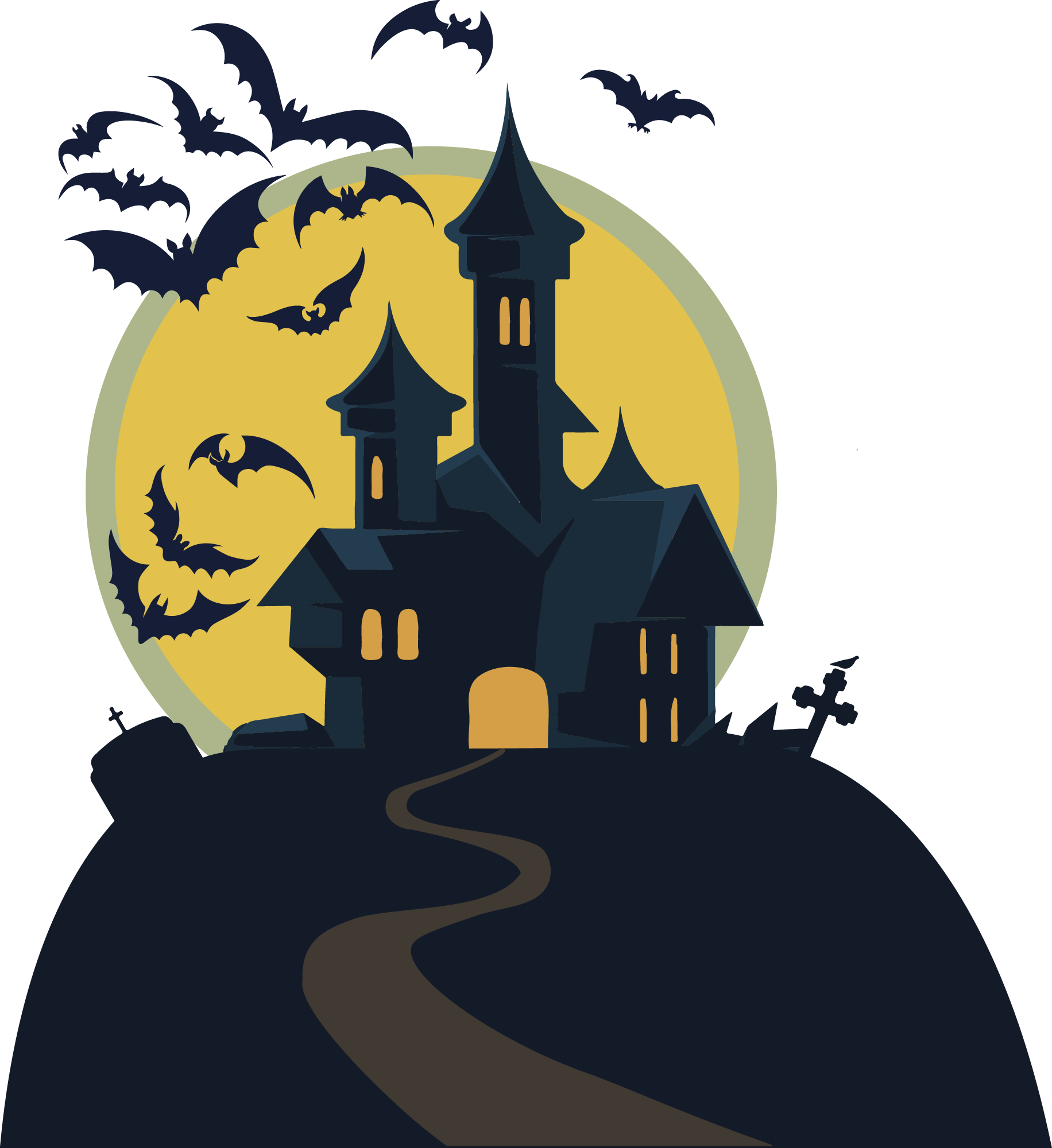 Preview for Haunted-mansion-illustration-halloween-best-sticker-e5260