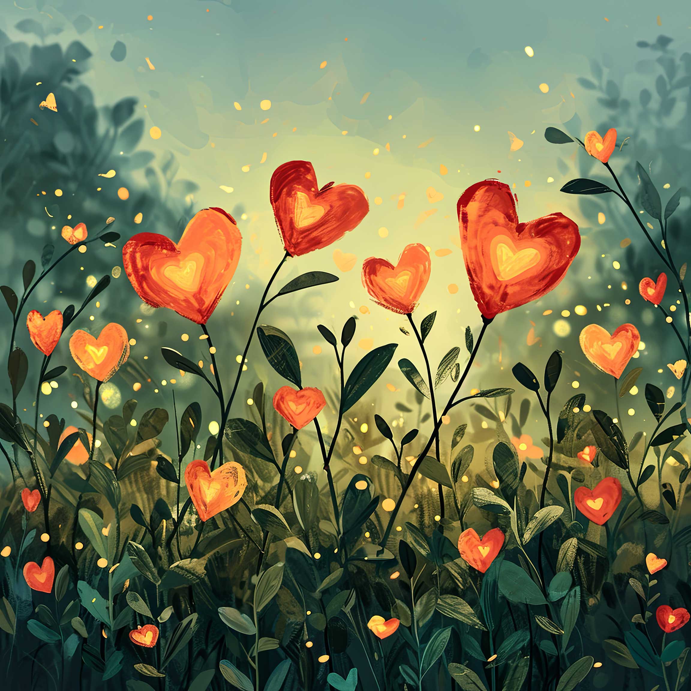 Preview for Heart-shaped-flowers-in-bloom-love-background-639ea
