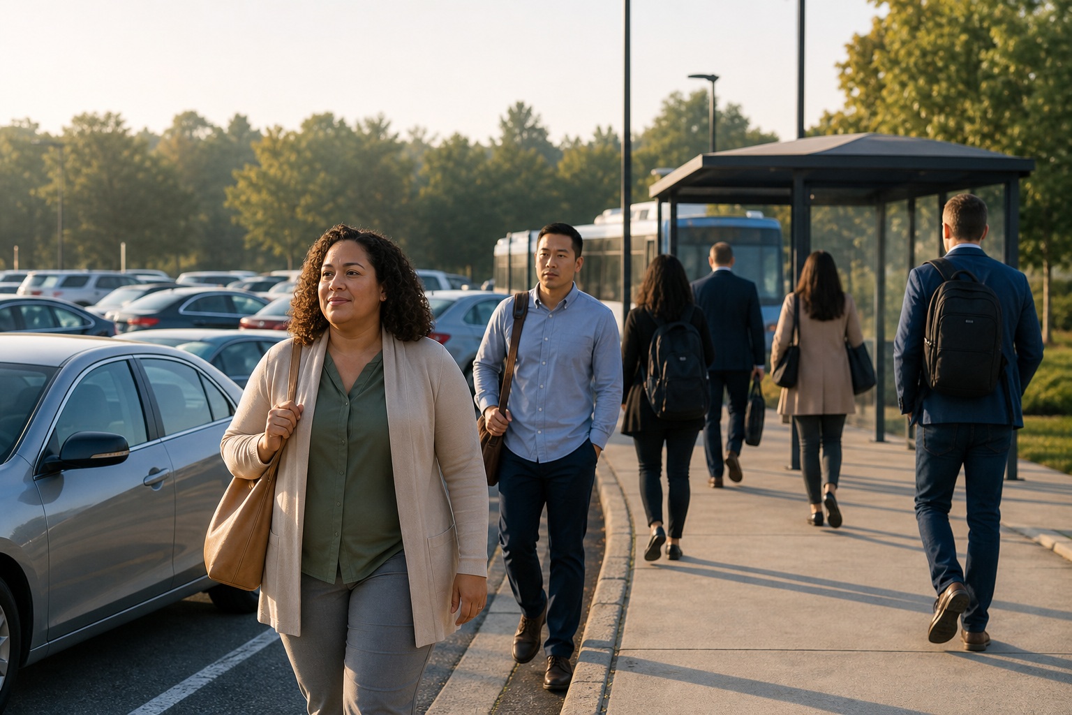 Preview for Commuter Transit Scene Stock Background