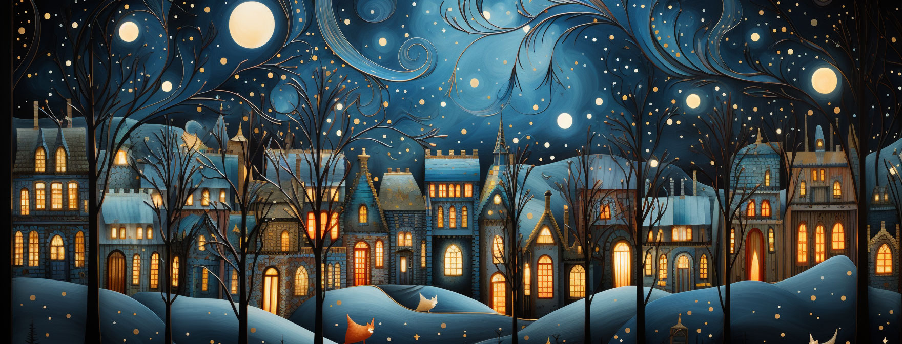 Preview for Winter-village-scene-christmas-cover-background-75e88