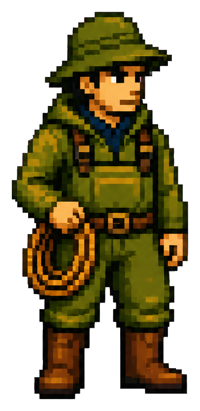 Preview for Olive Swamp Adventurer Pixel Sprite Sticker