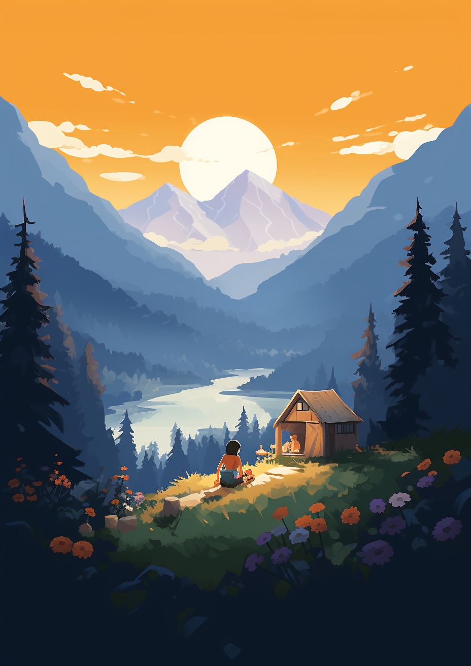 Preview for Camping Mountain Landscape Background
