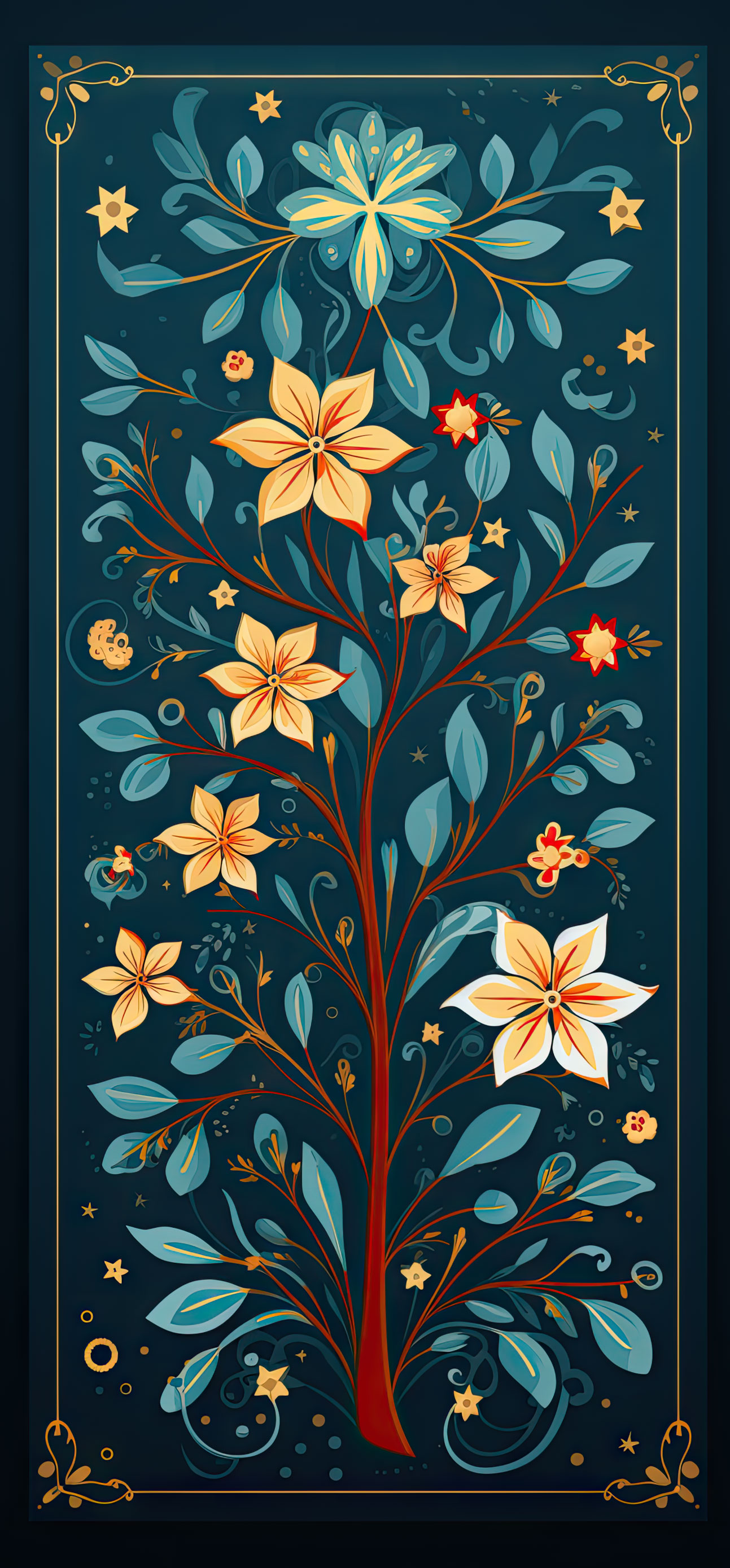 Preview for Floral-tree-illustration-design-christmas-phone-background-3bec0
