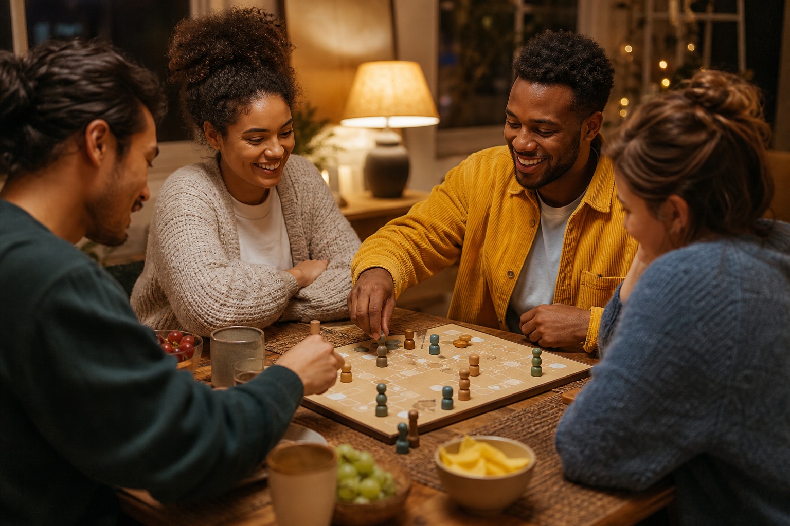 Preview for Friends Playing Board Game Stock Background