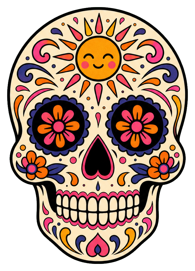 Preview for Sunset Calavera Skull Sticker