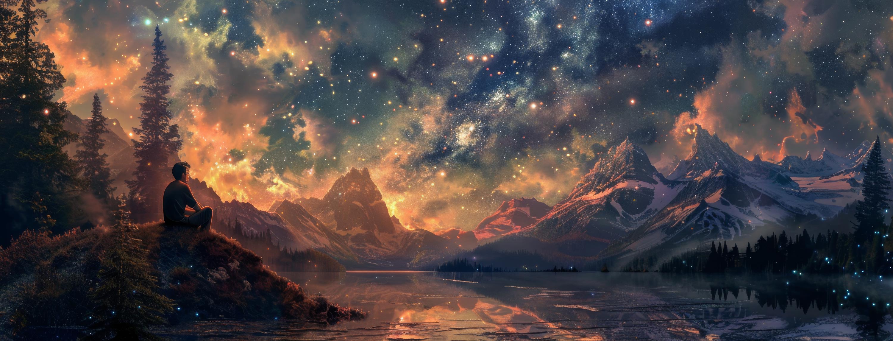 Preview for Serene-mountain-landscape-under-starry-sky-astrophotography-cove-b6167