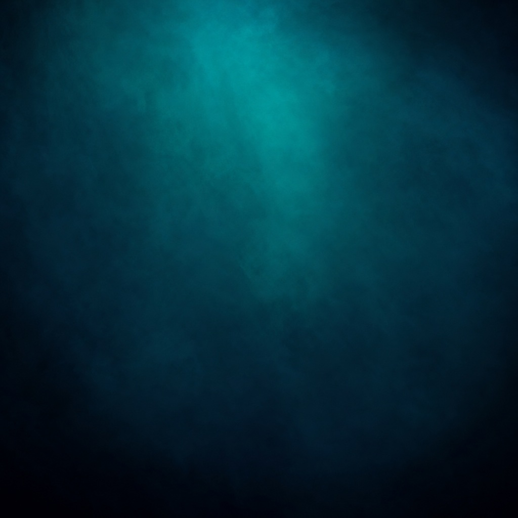 Dark abstract blue and teal gradient fading into a soft glowing center.