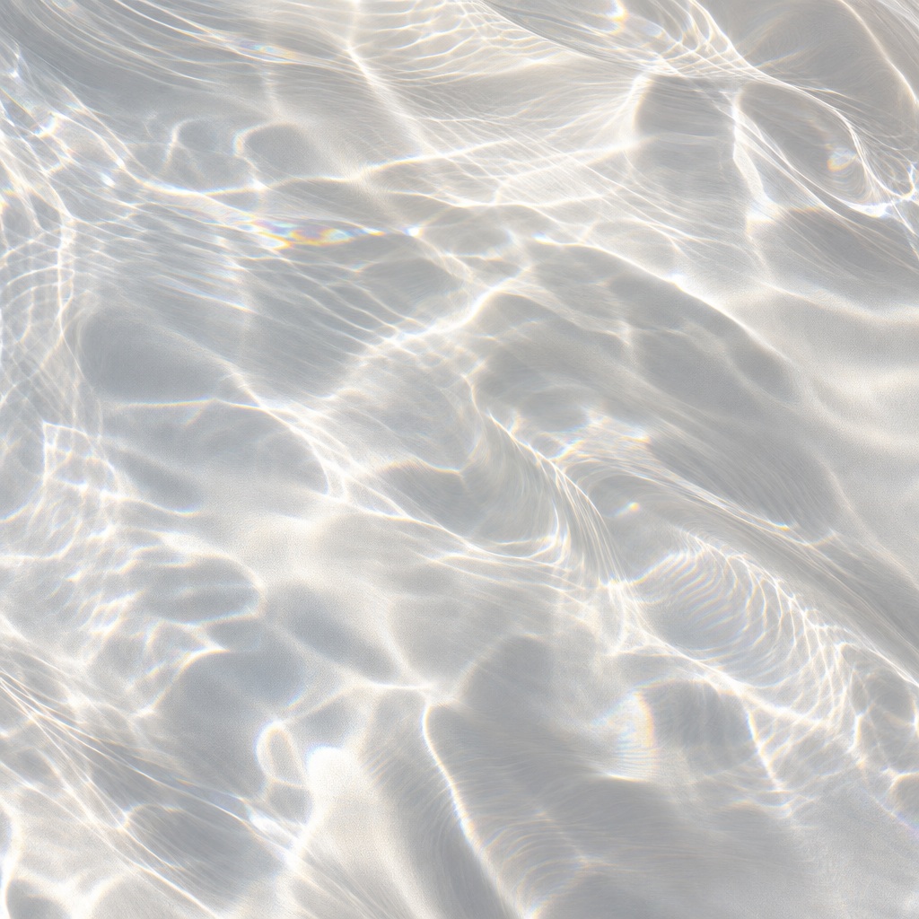 Soft white light caustics creating an abstract rippling pattern on a pale surface