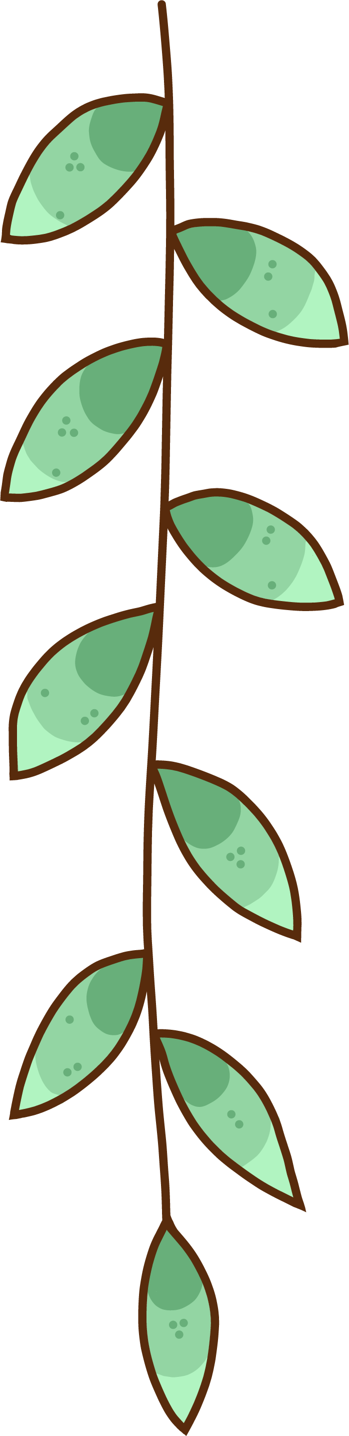 Preview for Green-leaves-on-brown-stem-love-design-sticker-9a436