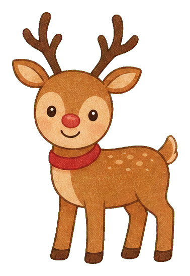 Preview for Warm Brown Christmas Reindeer Sticker