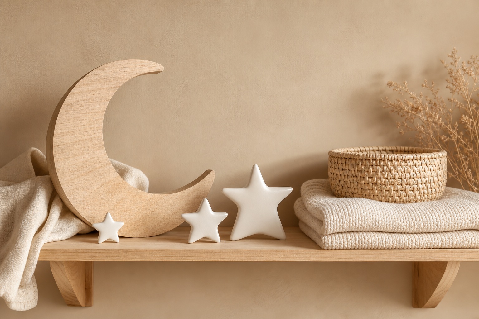 Preview for Neutral Nursery Moon Background Stock Image