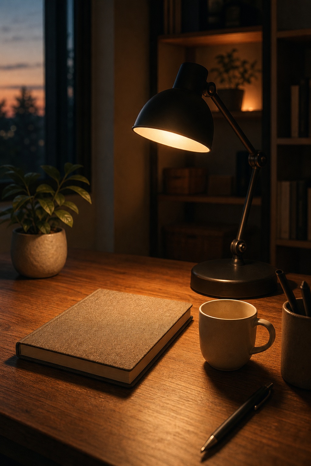 Preview for Warm Office Desk Background Stock Image