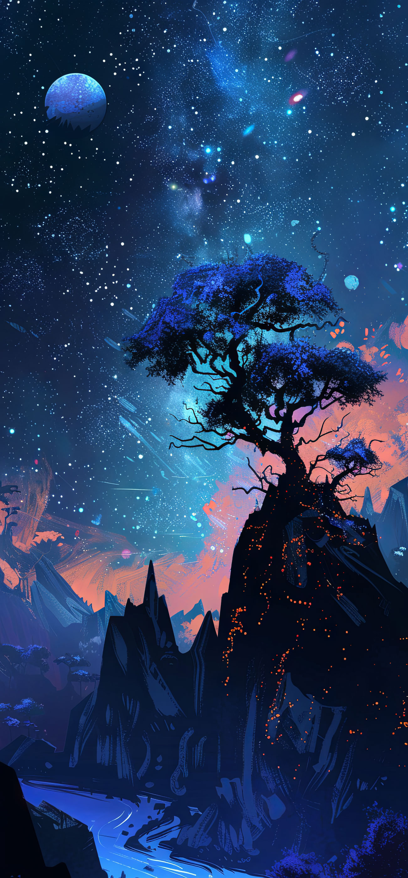 Preview for Cosmic-landscape-celestial-tree-astrophotography-phone-backgroun-e5fc2