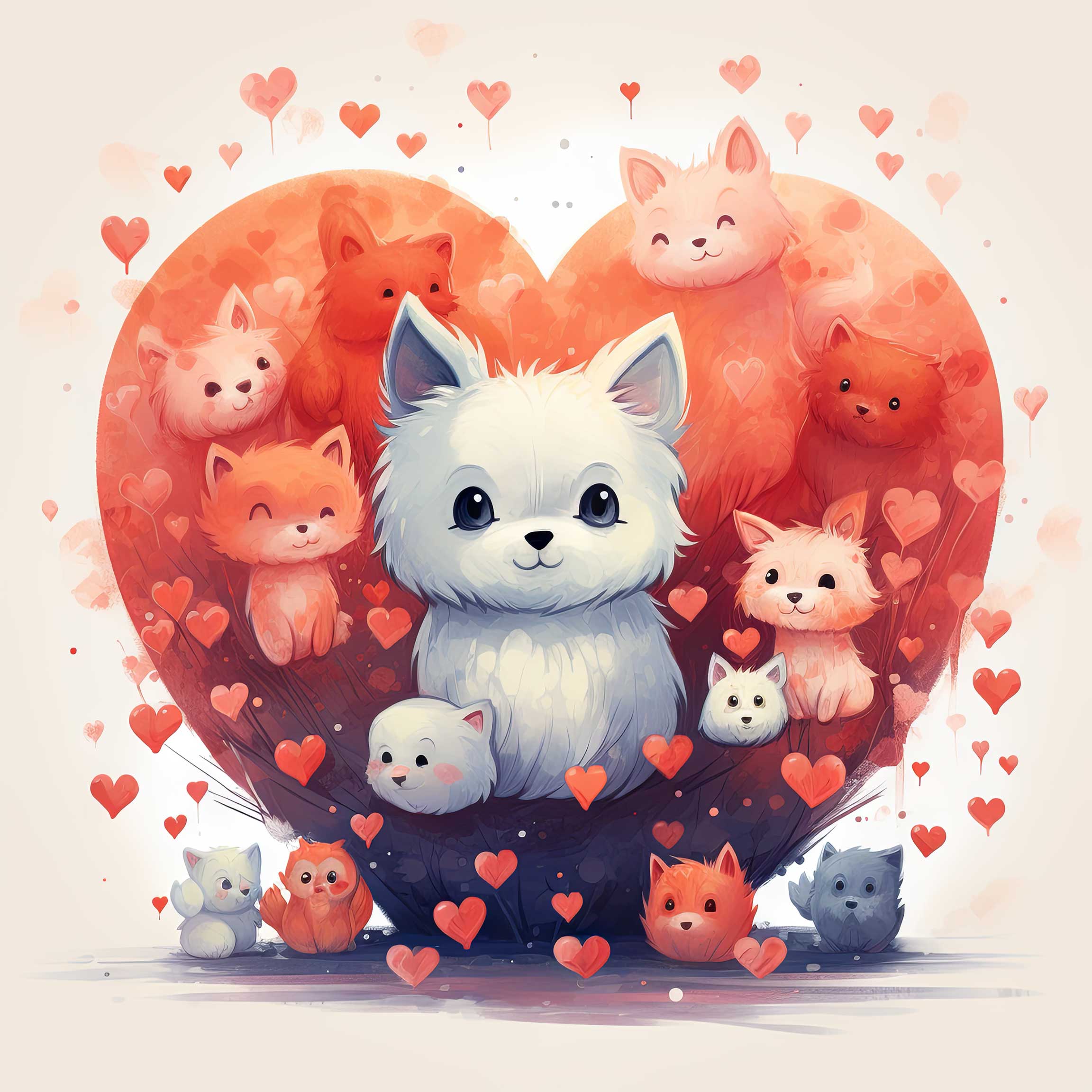 Preview for Adorable-animals-heart-love-background-d37f2