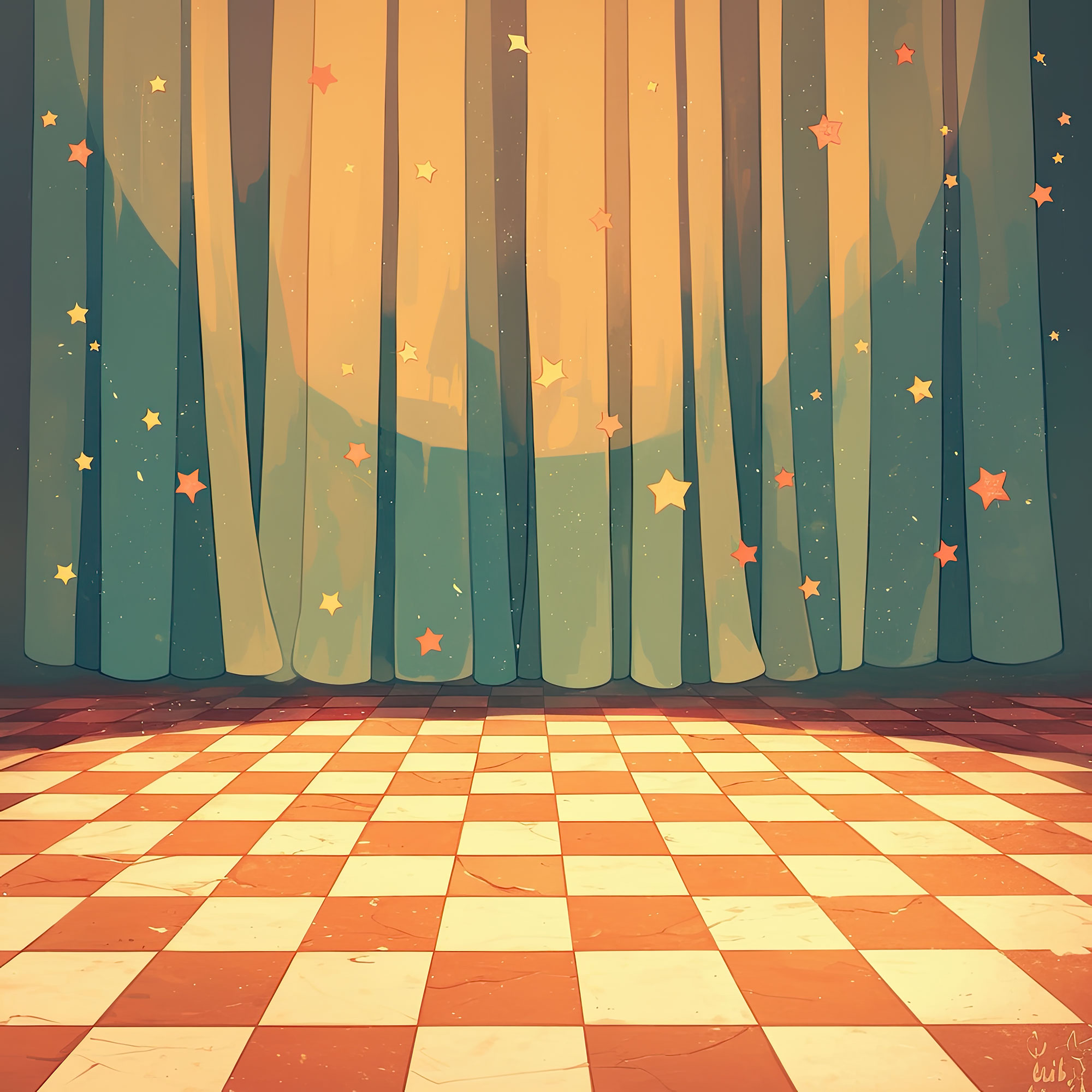 Preview for Theater-stage-checkered-floor-simple-backdrop-background-6fe53