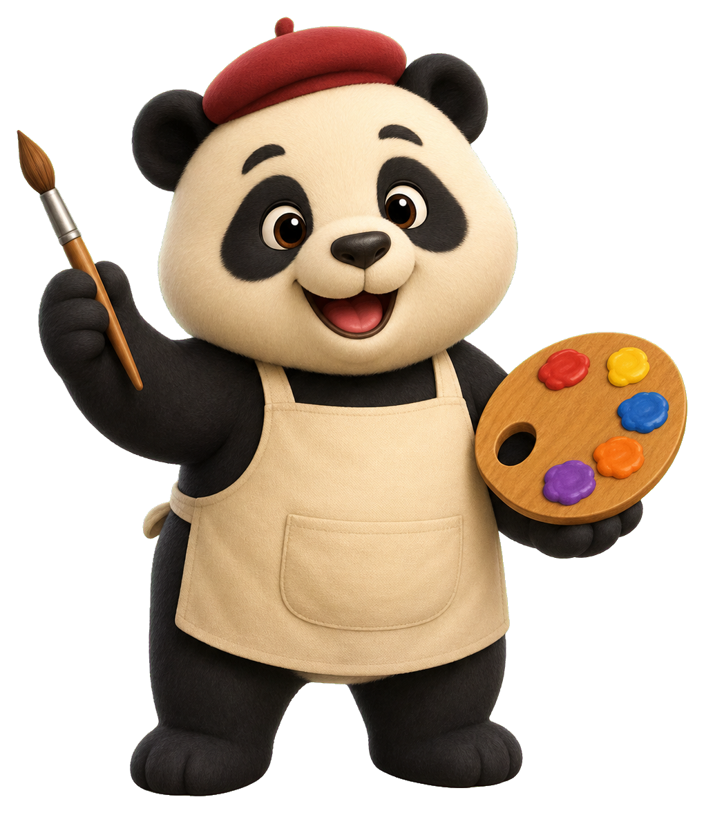 Preview for Panda Painter Mascot Sticker
