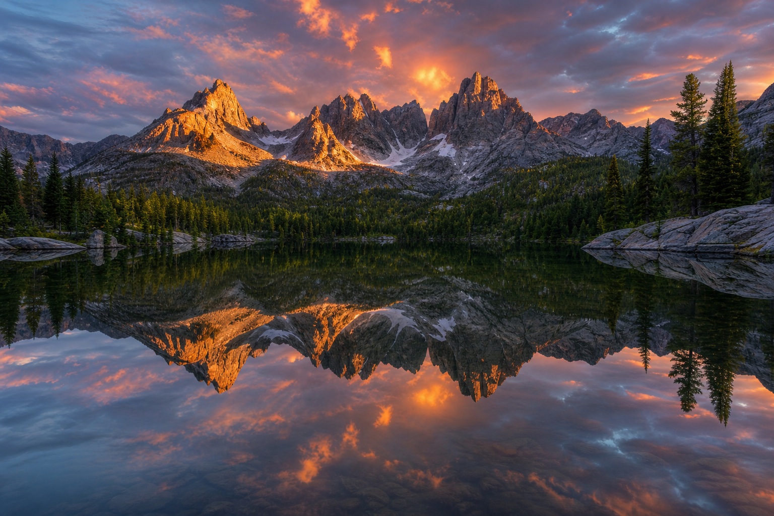 Preview for Mountain Lake Reflection Background