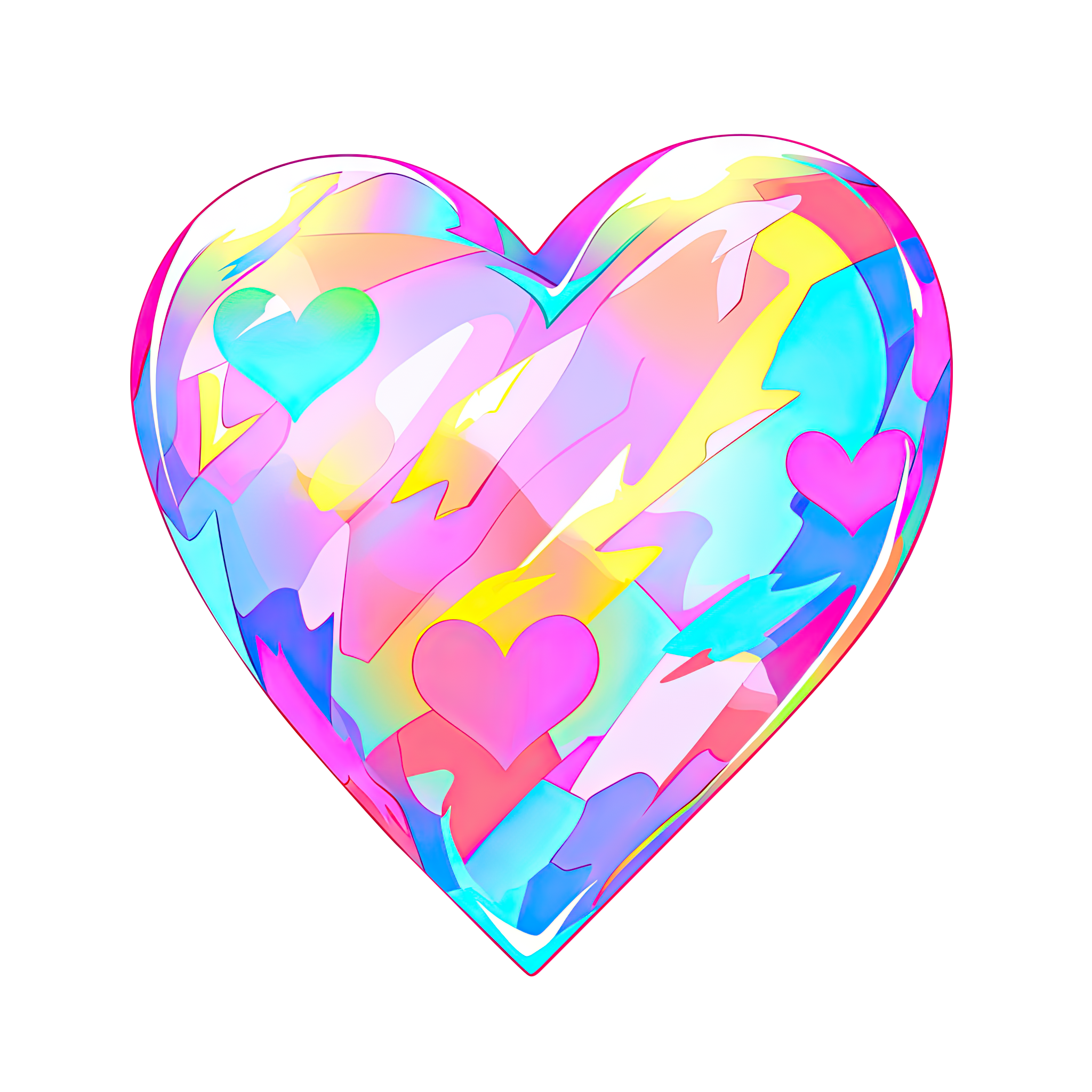 Preview for Iridescent-heart-graphic-design-new-year-sticker-dffab