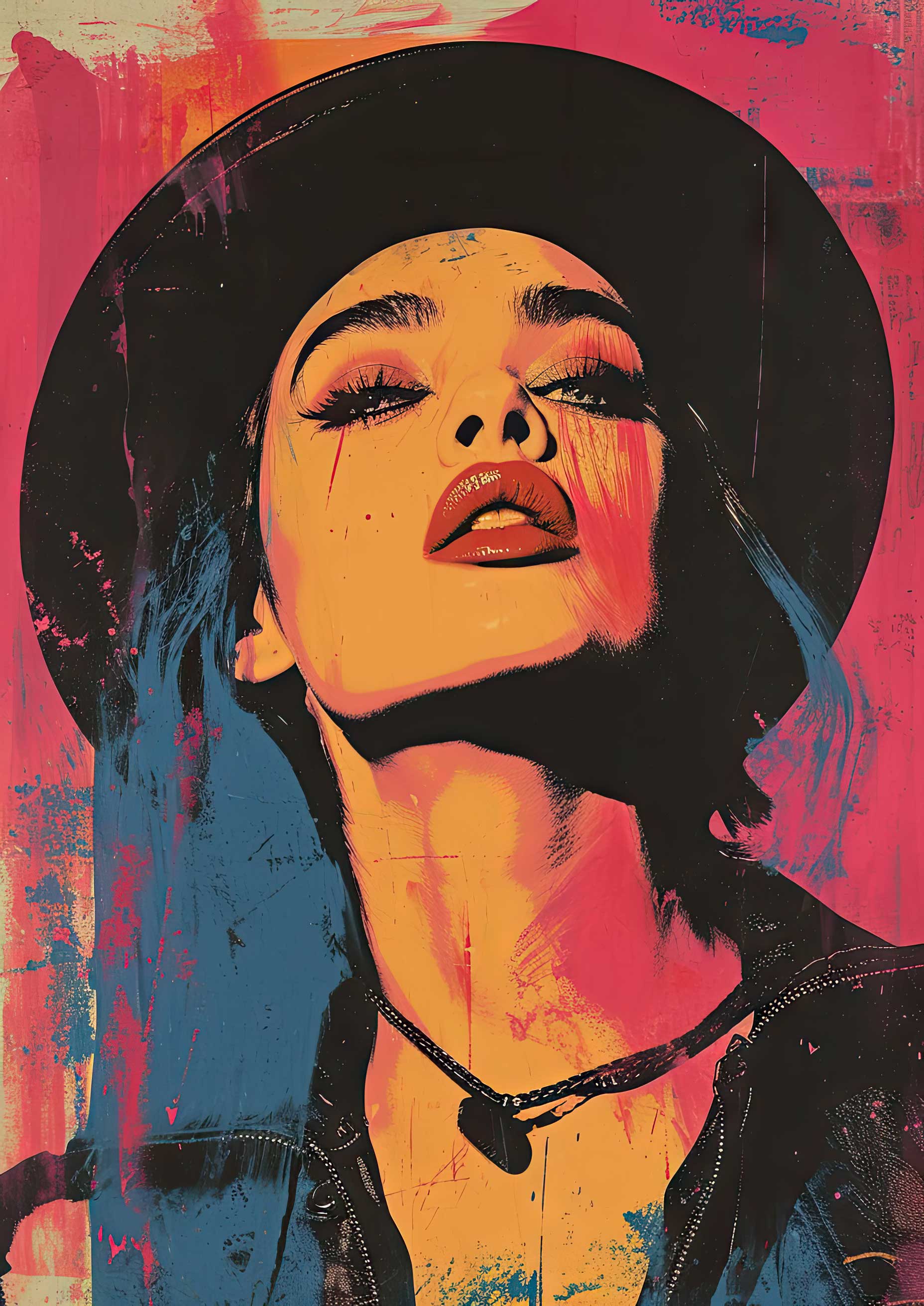 Preview for Pop-art-portrait-woman-hat-celebrities-background-9d9bf