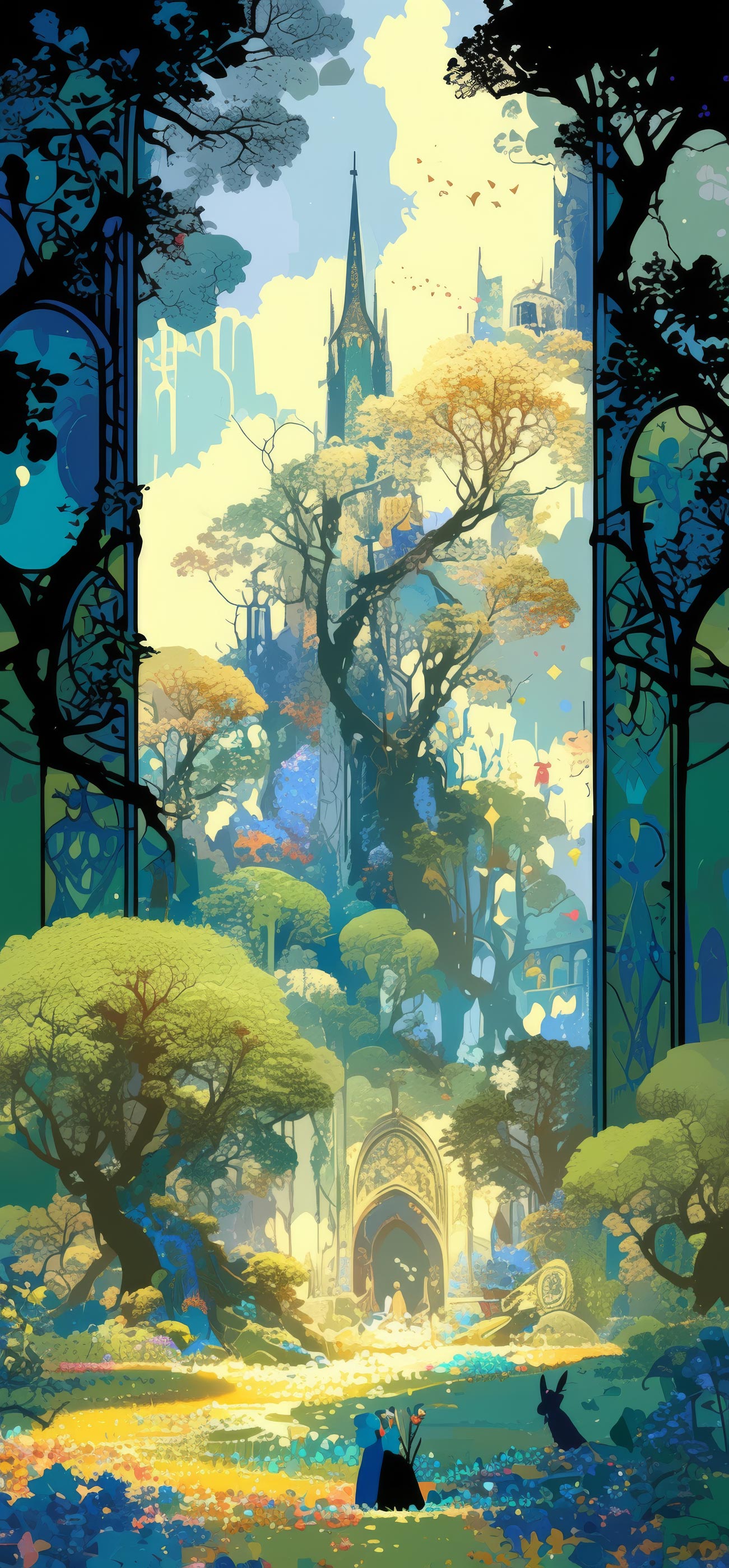 Preview for Enchanted-forest-landscape-easter-phone-background-bb40f