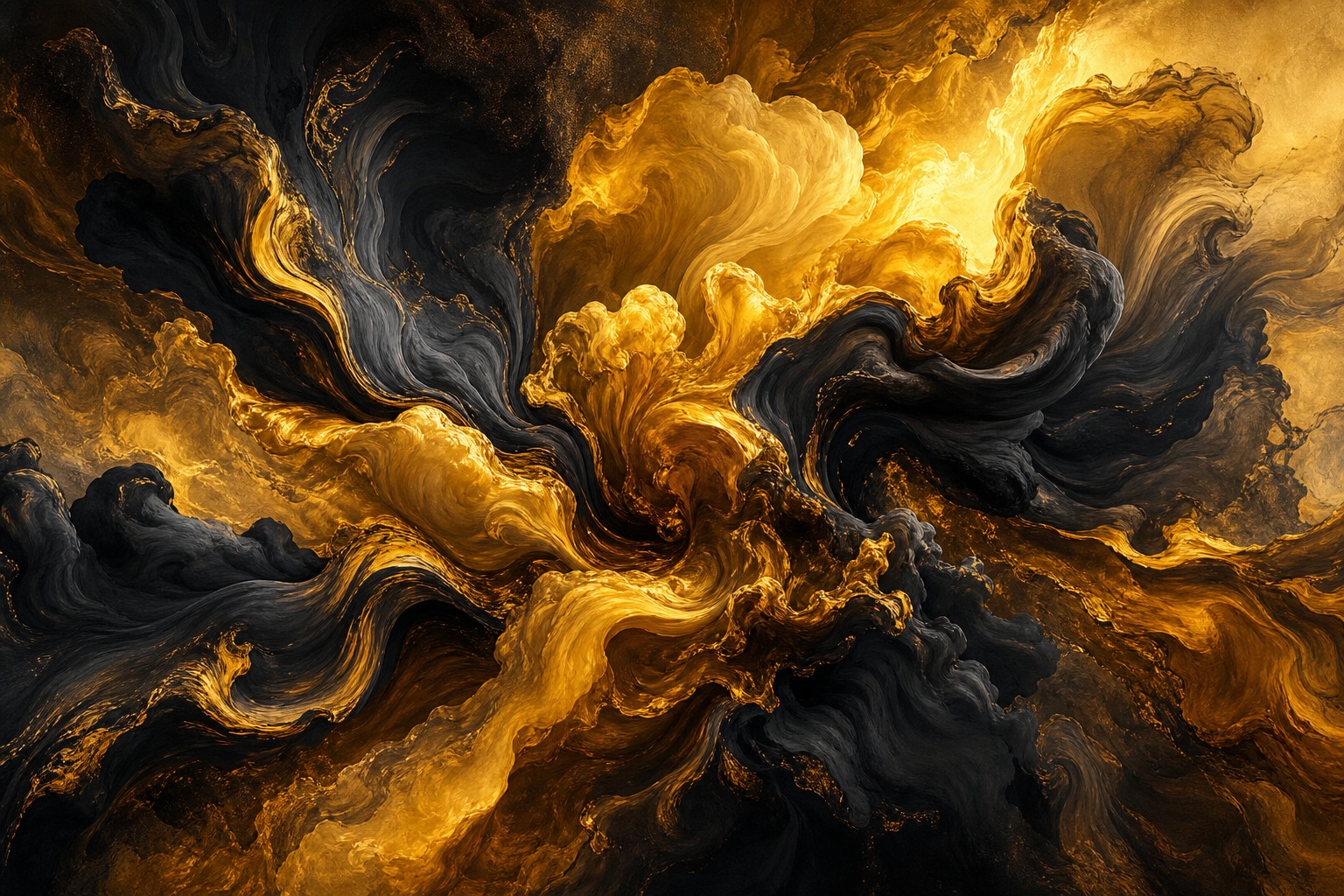 Preview for Gold Black Expanding Paint Plume Background