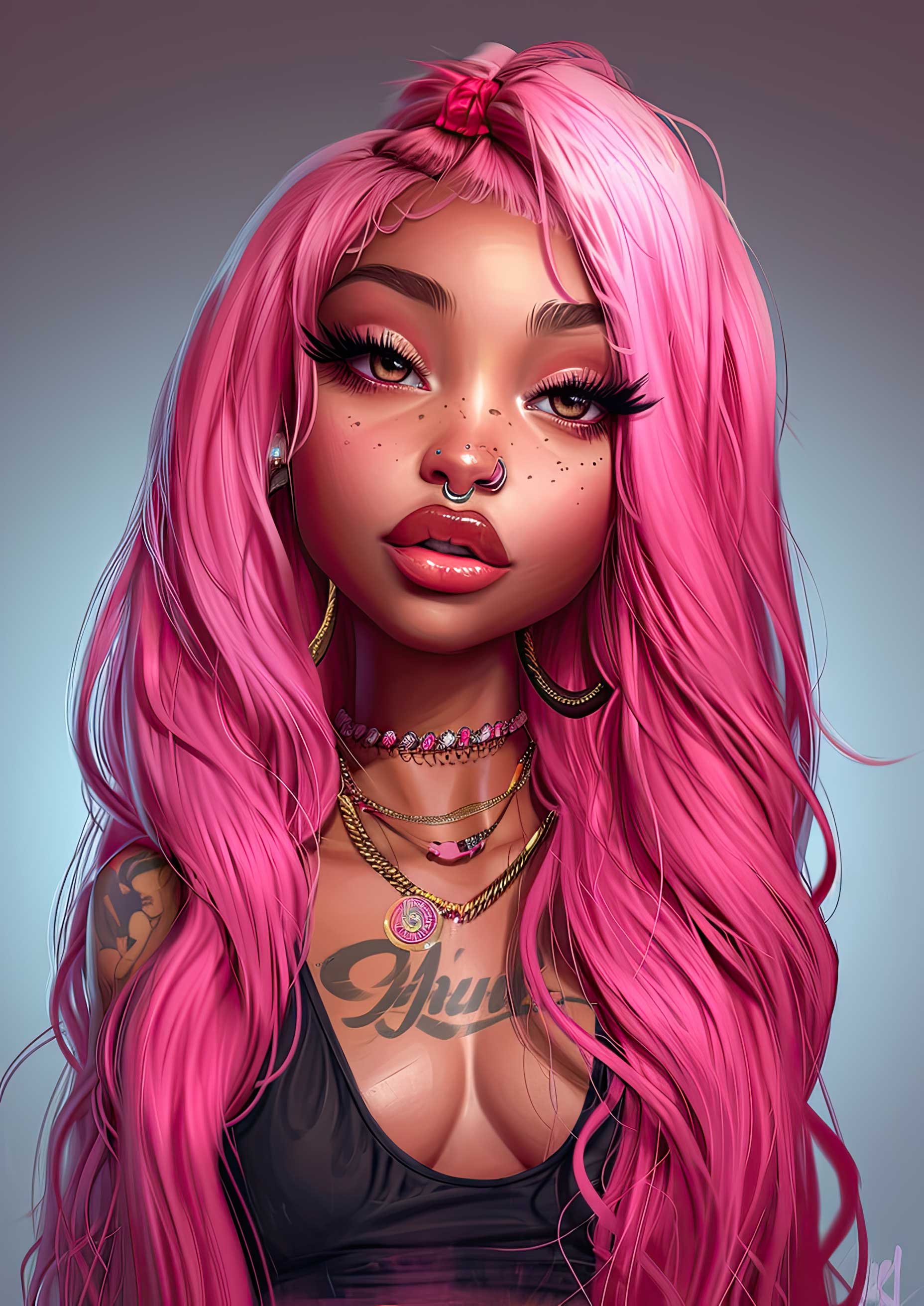 Preview for Pink-haired-digital-art-portrait-celebrities-background-bb0fc