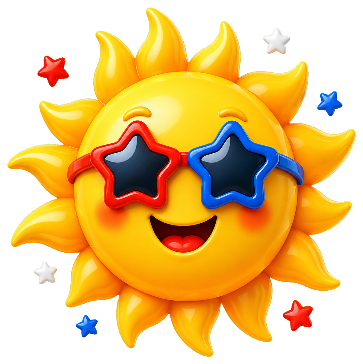 Preview for Patriotic Sun Sticker For 4th Of July Designs