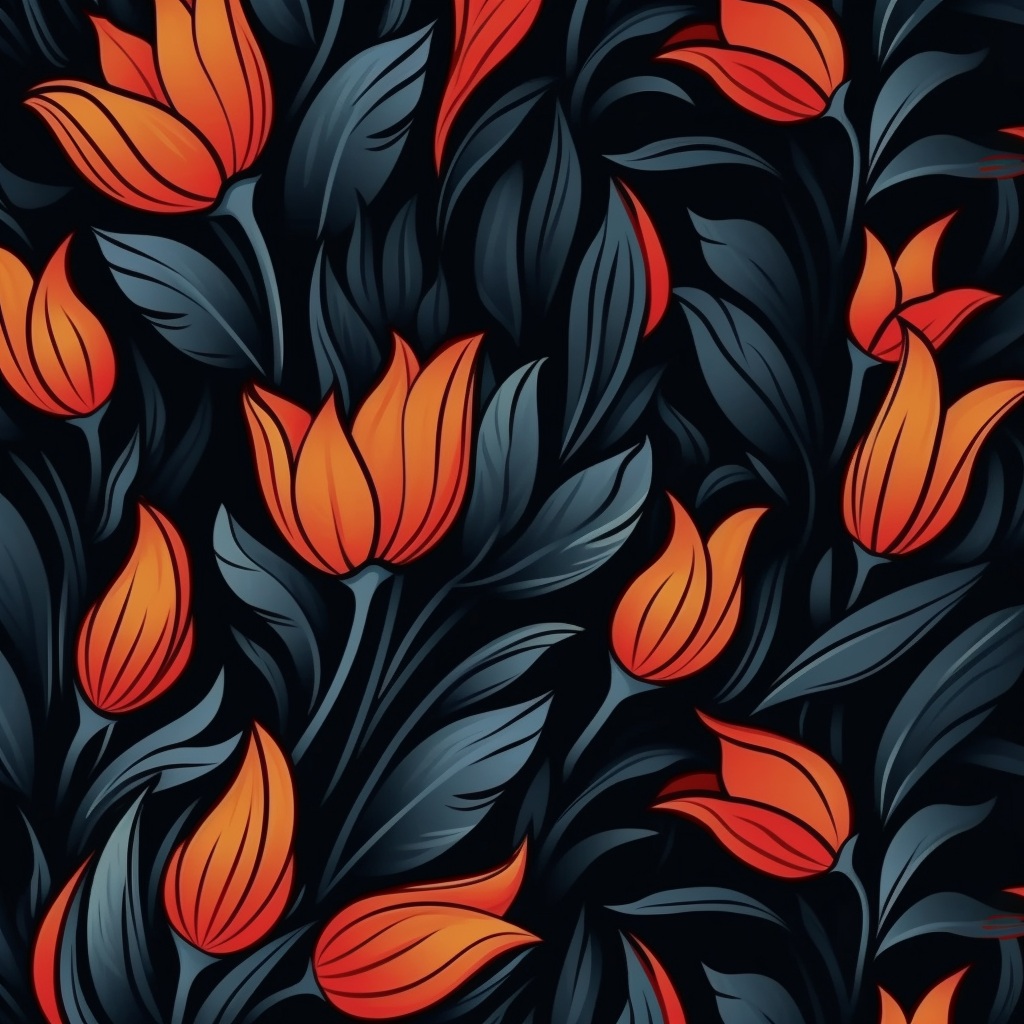 Preview for Dark Floral Tulip Background Stock Image
