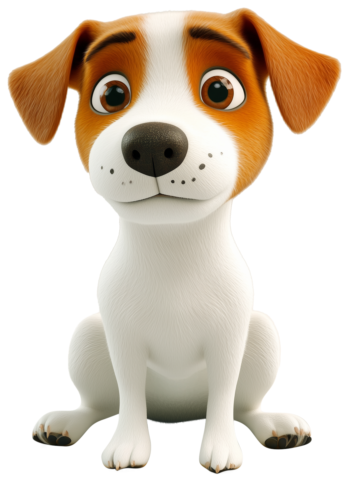 Cute cartoon dog emoji sticker with floppy ears and a friendly face
