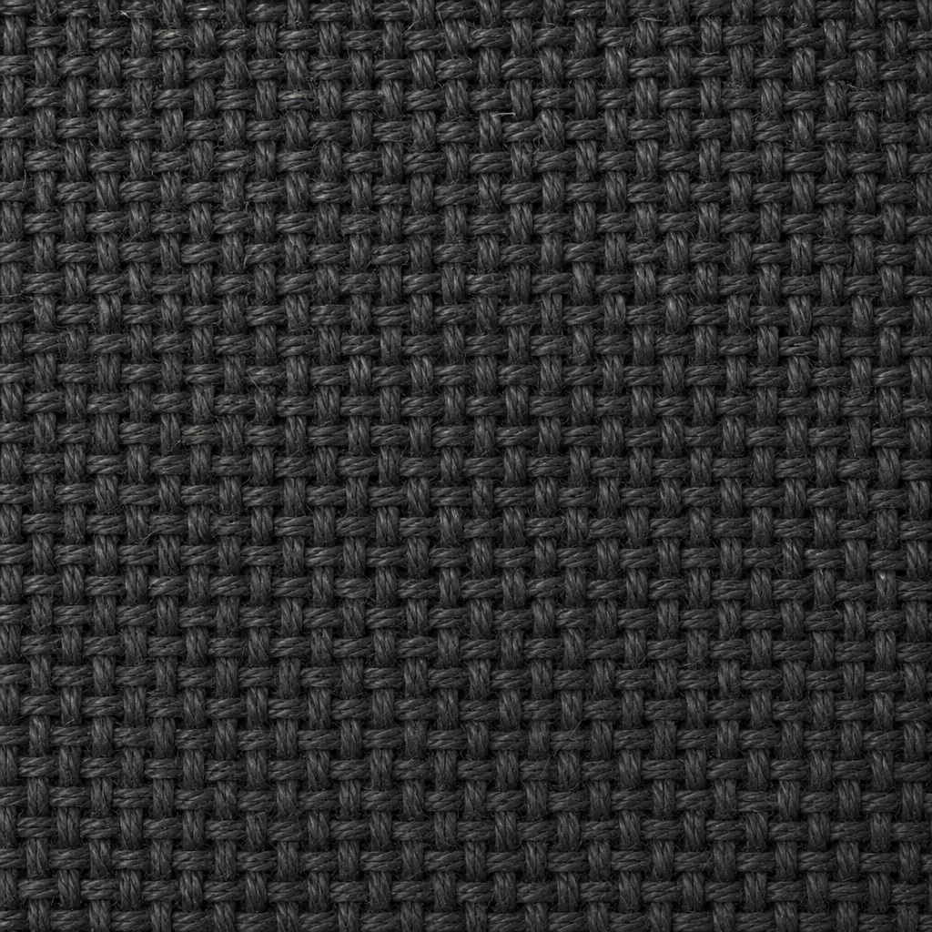Dark charcoal woven linen fabric texture close-up