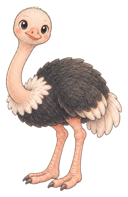 Preview for Kawaii Ostrich Sticker