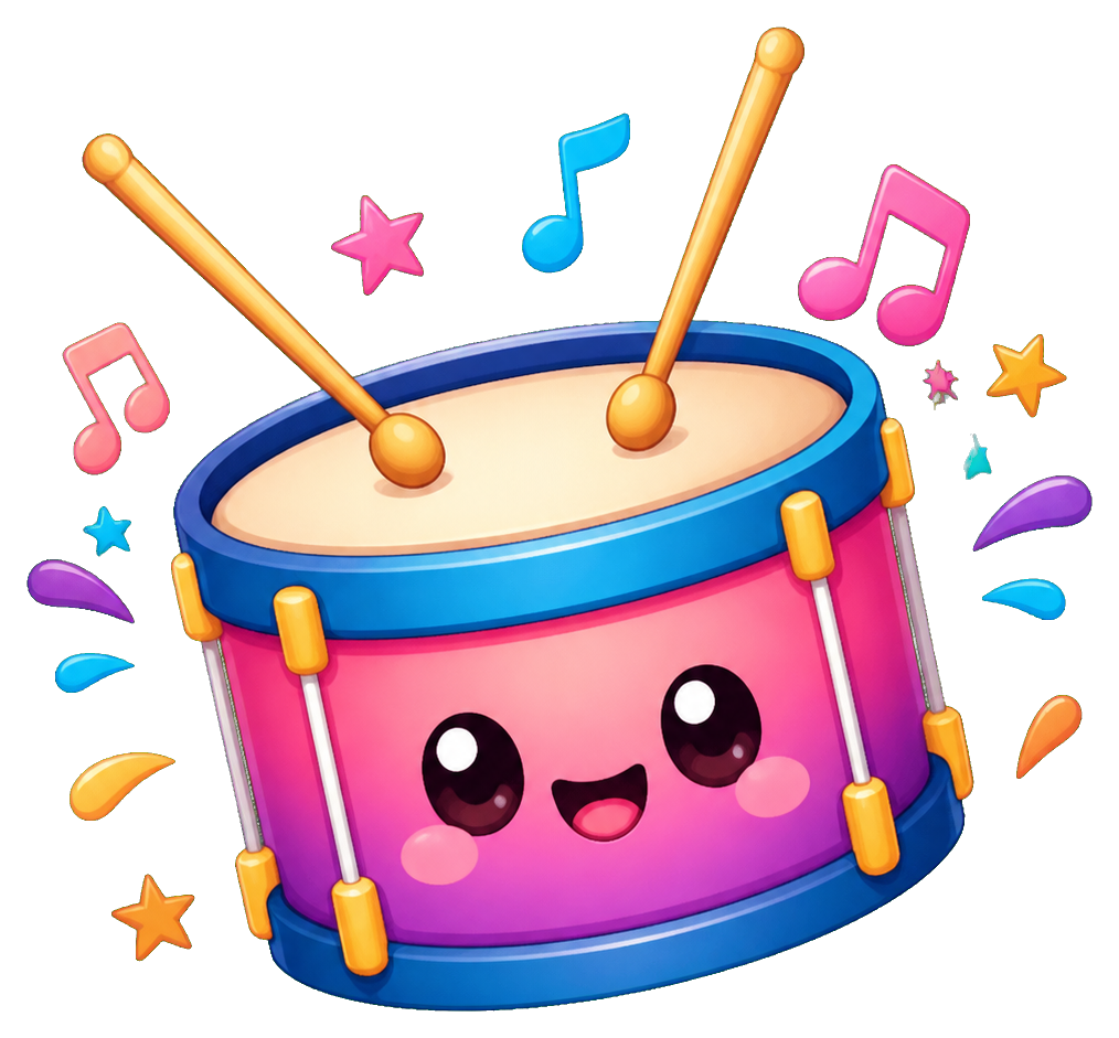 Preview for Cute Drum Sticker Graphic
